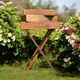image 2 of Decorative Foldable Stand with "Vintage Champagne" Serving Trays (Set of 3) - Wood Brown