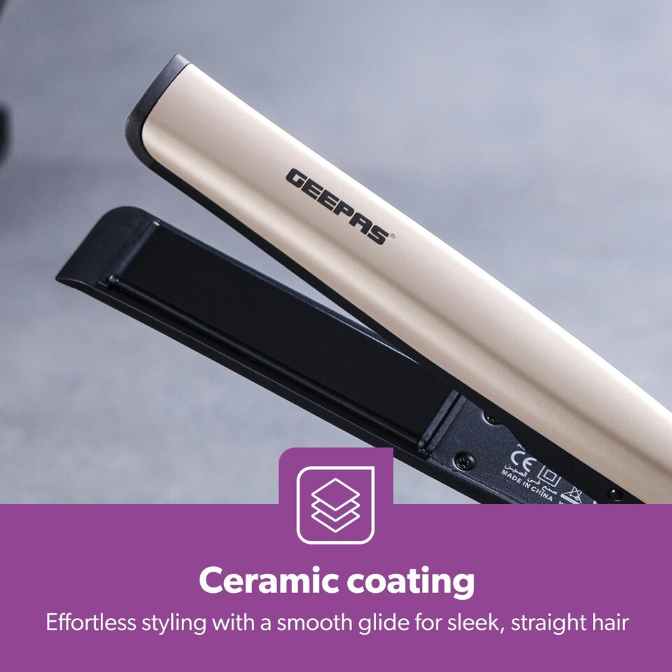 image 1 of GEEPAS Easy Style Ceramic Hair Straighteners – 28W