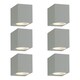 image 1 of Set of 6 Falmouth - Grey Downwards Outdoor IP44 Wall Light | Grey | Clear | 6