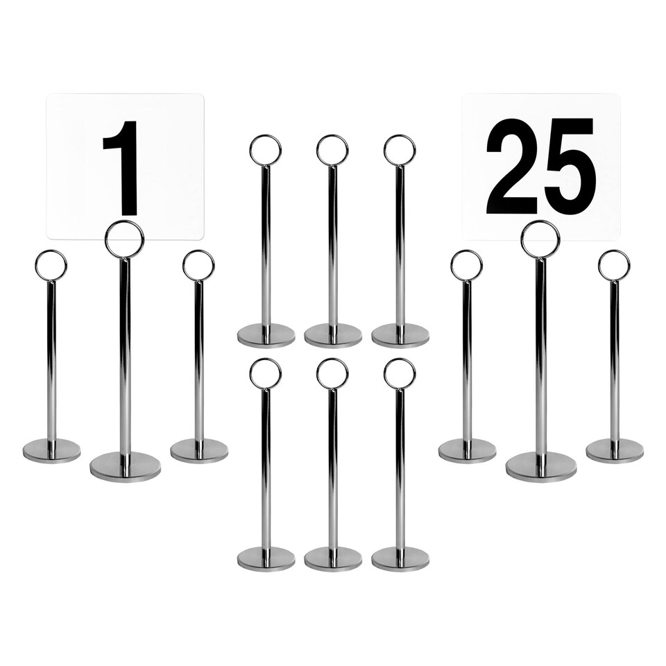 image 1 of Argon Tableware Table Numbers with 20cm Holders - 20cm - Silver - Pack of 25