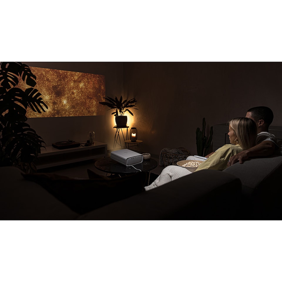 image 1 of Philips NeoPix 550 Smart Projector White- 100", 1080p, LED, Silent, Wi-Fi screen mirroring experience, Smart OS