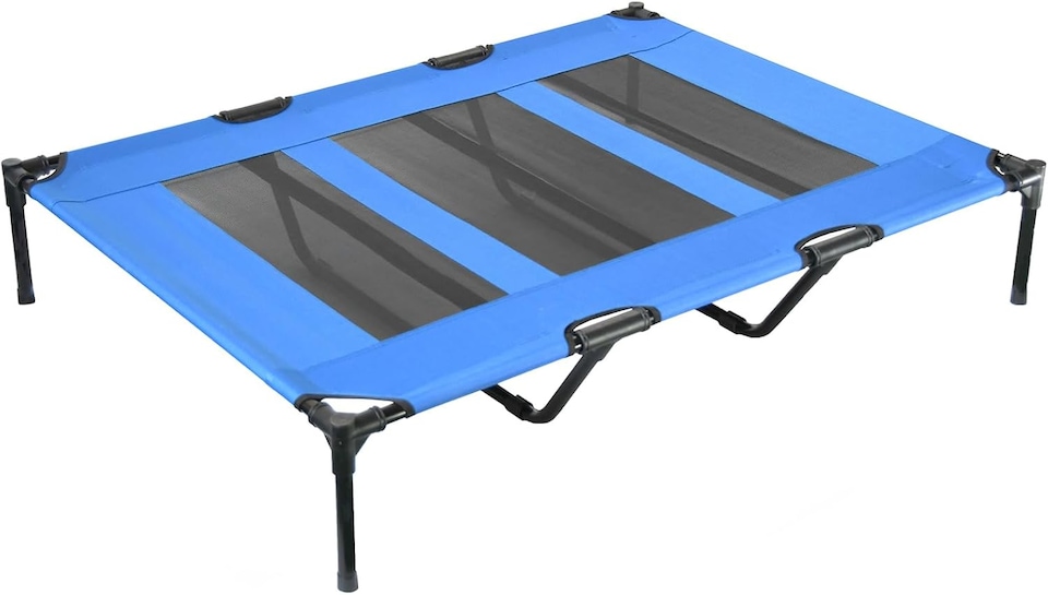 image 1 of Actiaspet Elevated Dog Bed Oxford Mesh Pet Cot Indoor or Outdoor (Blue, Extra Large)