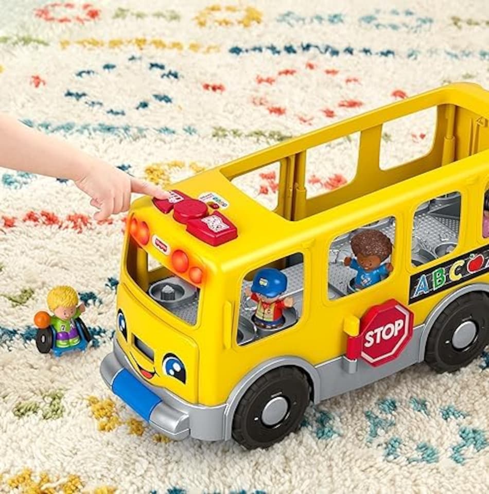 image 1 of Fisher Price Little People Big Yellow School Bus Musical Pull Toy