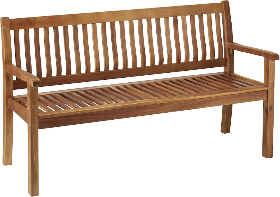 image 1 of Acacia Hardwood 3-Seater Garden Bench, Water Resistant Furniture for Outdoor Patio & Decking, L149.5 x W62.5 x H90cm