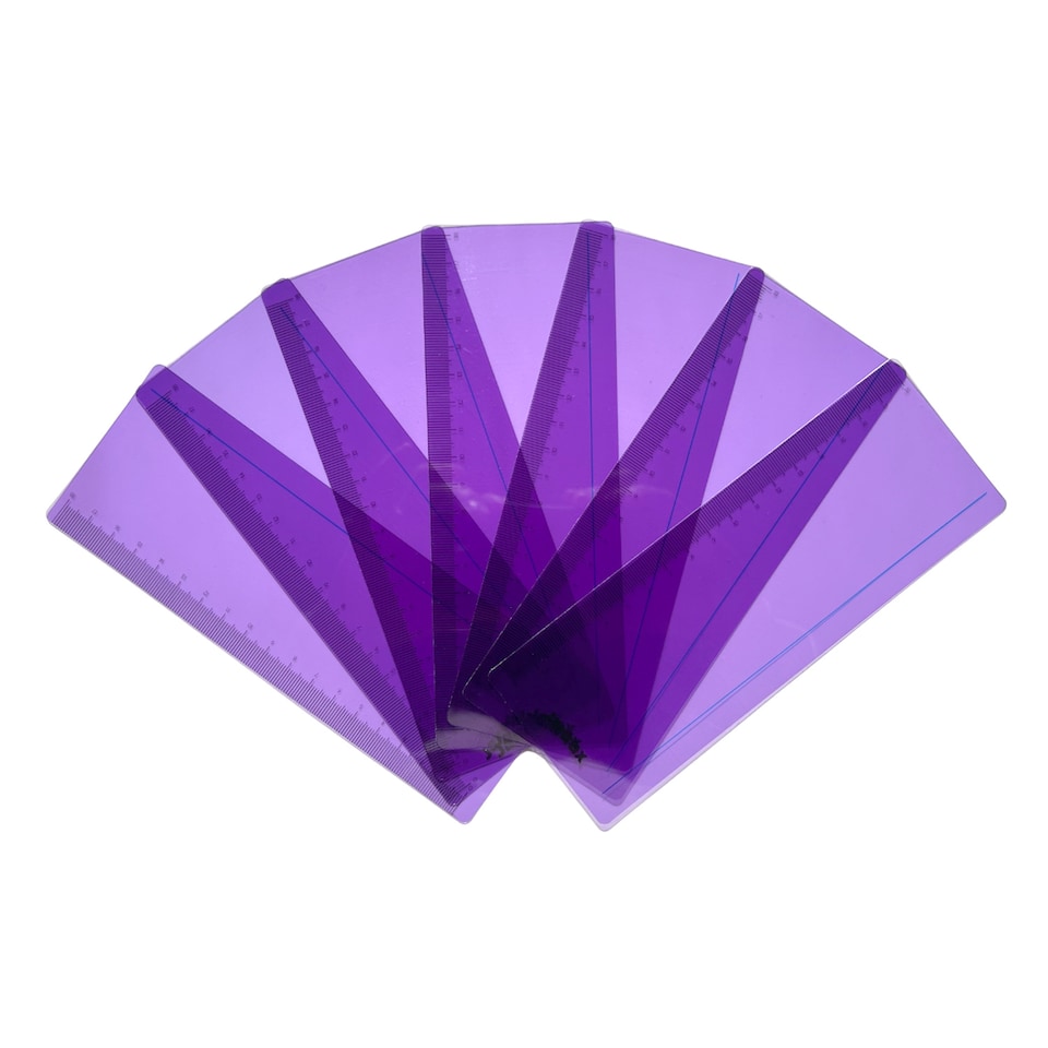 image 1 of Pack of 8 Purple 191x70mm Dyslexia Overlay Reading Rulers  - PET Material, Rounded Corners | Purple | Purple