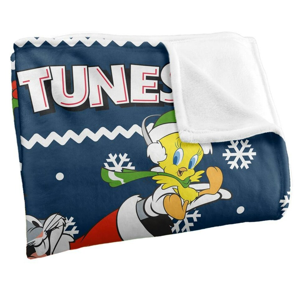 image 1 of Looney Tunes Group Shot Christmas Blanket - Multicoloured - One Size