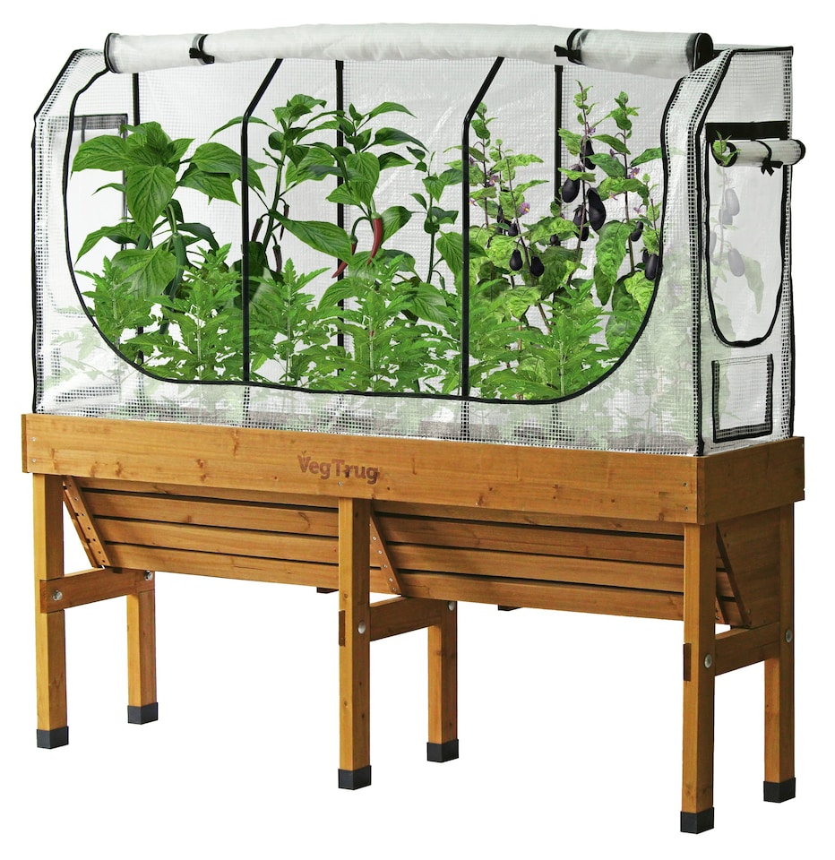 image 1 of VegTrug Medium Wall Hugger Greenhouse Frame & Multi-Cover Set