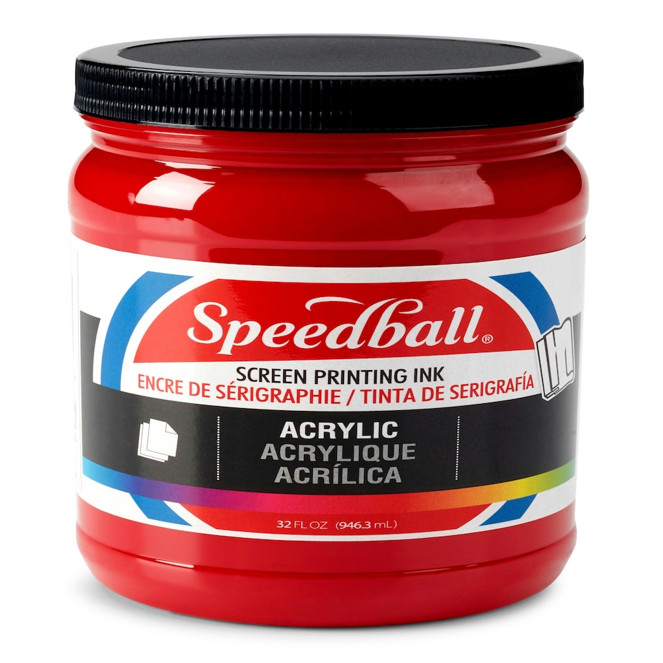 Speedball Acrylic Screen Printing Ink, Dark Red, 32oz
