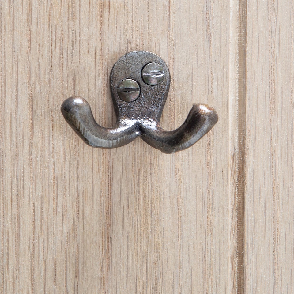 image 1 of Hammer & Tongs Double Coat Hook - W50mm x H35mm - Raw | Grey | Raw | One Size