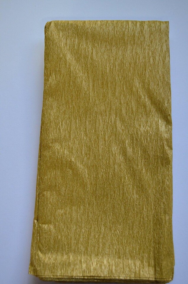 image 1 of Gold Metallic Crepe Paper Folded 1.5m x 50cm