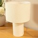 image 2 of ValueLights Ash Natural Cream Boucle Table Lamp with a Drum Shade