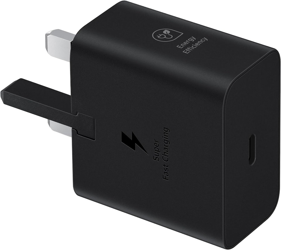 image 1 of Samsung 3 Amp 25W USB C UK Mains Charger with USB C to C Cable Black - EF-T2510XBEGGB