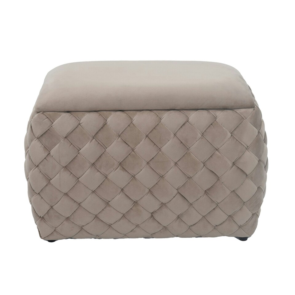 image 1 of Plumeo Velvet Storage Ottoman - Mole