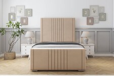 Sloomy Harrington Pebble Plush Bed Frame With 50" Upholstered Headboard 5' King