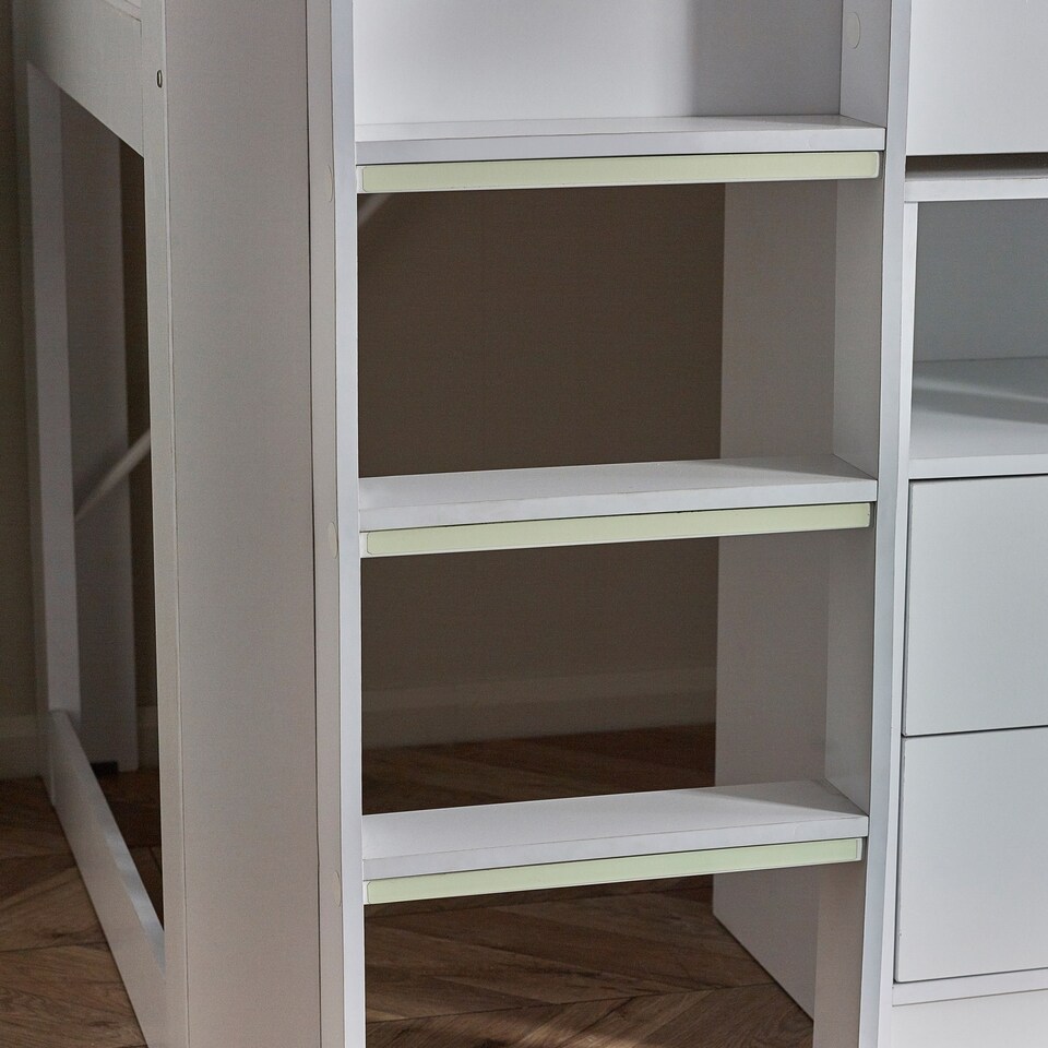 image 1 of Otis 90cm Single White Midsleeper Cabin Bed with Desk