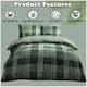 image 7 of VELVETIO Denim Check Printed Duvet Cover Set Reversible Polycotton Beddings Red | Single