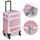 image 5 of Yaheetech Aluminum Makeup Train Case with Slide-Out Drawer Black Pink | Glitter Pink