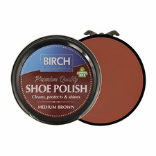 BIRCH Traditional Shoe Polish - Wax-Based for Leather Conditioning 50ml | Brown | Medium Brown