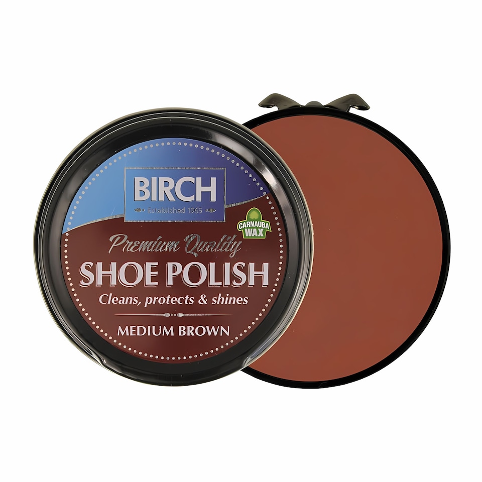 image 1 of BIRCH Traditional Shoe Polish - Wax-Based for Leather Conditioning 50ml | Brown | Medium Brown