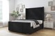 image 2 of Sloomy Camden Black Naples Bed Frame With 50"  Upholstered Wingback Headboard 5' King