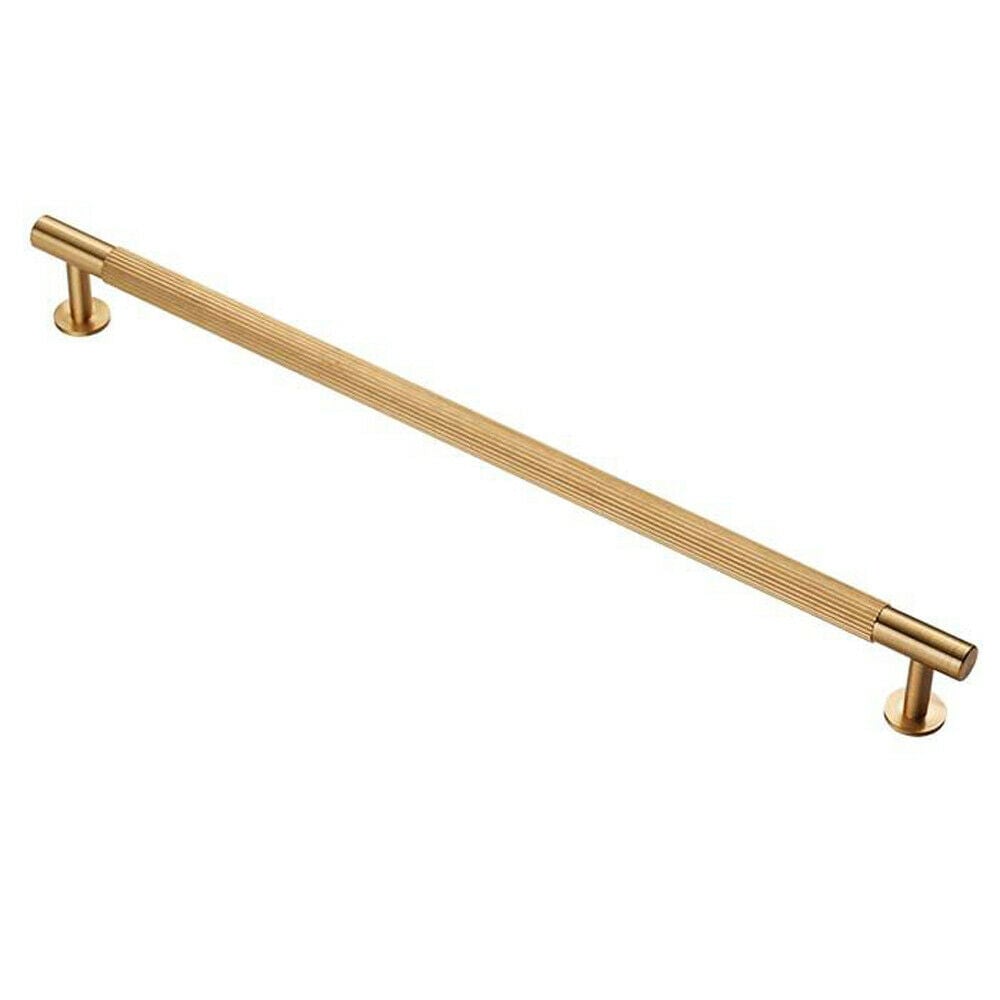 Loops Lined Bar Door Pull Handle - 274mm x 13mm - 224mm Centres - Satin Brass in Metallics