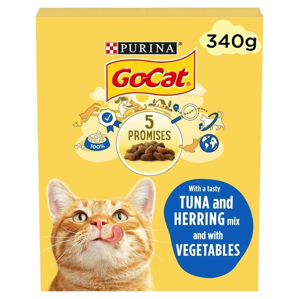 image 1 of Go-Cat with a Tasty Tuna and Herring Mix and with Vegetables 1+ Years 340g (Pack of 6)
