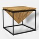 image 2 of Industrial Diamond Coffee Table - Mango Wood/Iron - L80 x W80 x H47 cm - Mango PP Saw Finish Brown