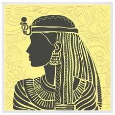 Egyptian women on yellow (Picture Frame) White | L