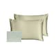 image 5 of Silk Addict 100% Mulberry Silk Pillowcase Twinpack – Olive Green | Green | 2