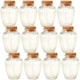 image 1 of Glass Storage Preserve Pots Jars Containers Cork Lids Kitchen Food Storage | Clear | Clear | 12x280ml Ribbed | 12