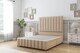 image 1 of Sloomy California Pebble Plush Divan Bed Base 2 Drawers Right Side With 54 Inch Floor Standing Headboard & 12 Inch Matching Footboard | Brown | Pebble | King | 1