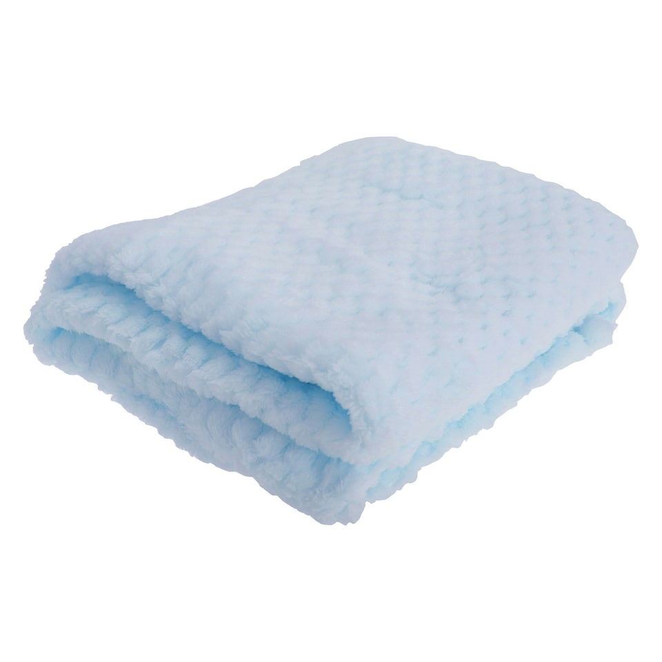 Baby Boys/Girls Supersoft Waffle Textured Blanket - Sky Blue - 75 x 90cm