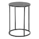 image 1 of Seaford Black Metal Small Round Side Table with Black Top