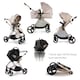 image 1 of Red Kite Push Me Pace i 2 in 1 Travel System with i-Size Car Seat - Latte | Brown | Latte | One Size | 1