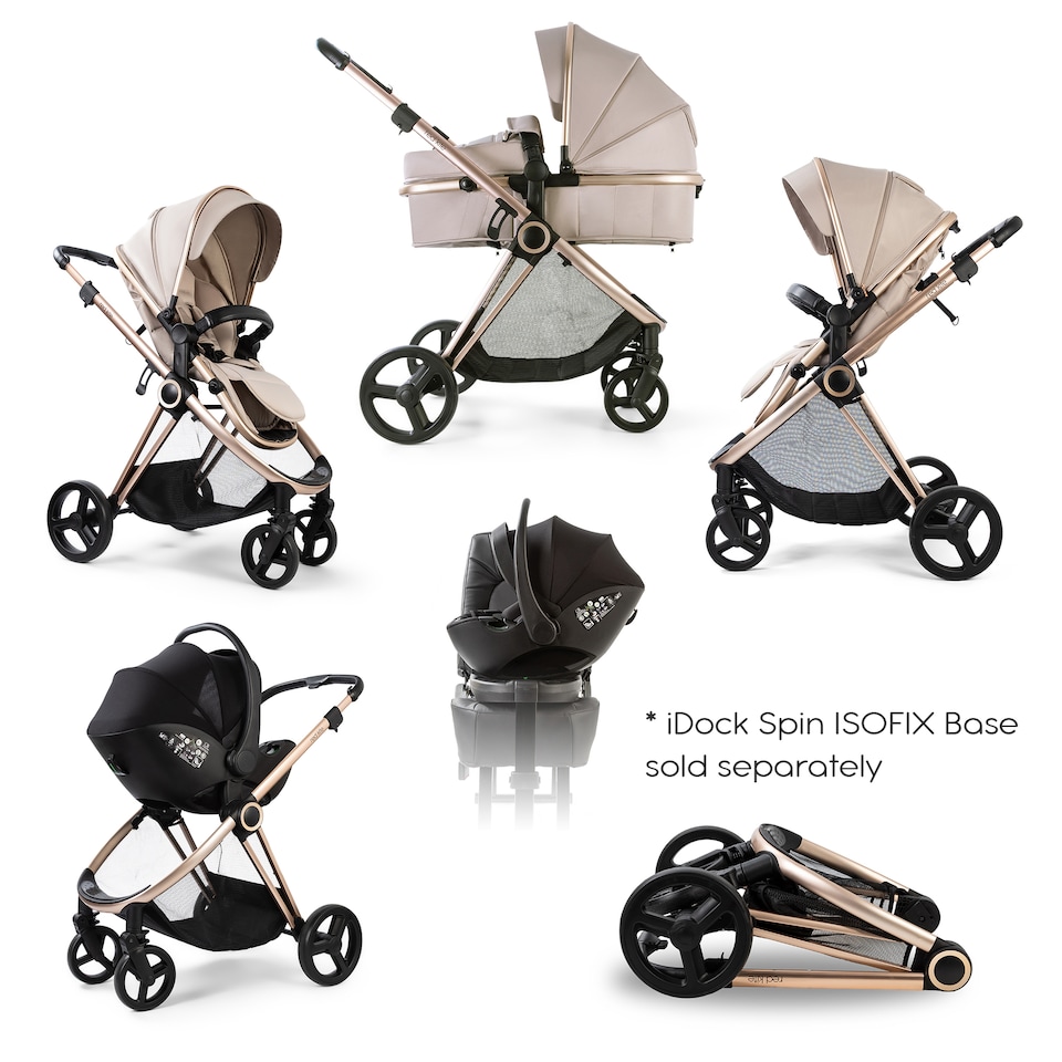 image 1 of Red Kite Push Me Pace i 2 in 1 Travel System with i-Size Car Seat - Latte | Brown | Latte | One Size | 1