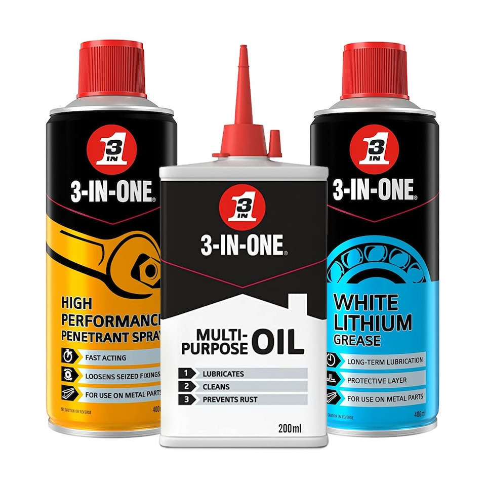 image 1 of 3-IN-ONE Bundle Multipurpose Drip Oil, Penetrant Spray & Lithium Grease Spray