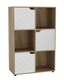 image 1 of 6-Cube Shelving Unit With Lined Doors | Brown | Oak & White | 1