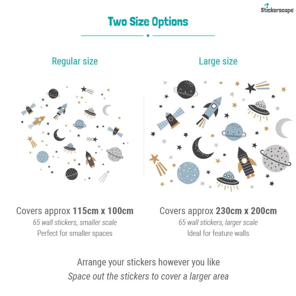 image 1 of Scandi Space Wall Stickers