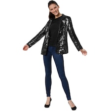 Womens sequin jacket | Black | black | 1