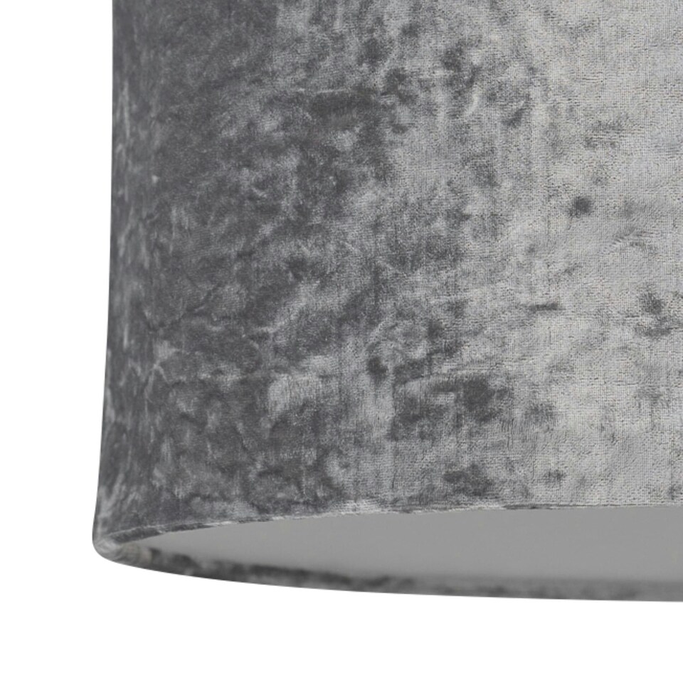 image 1 of Grey Crushed Velvet 15.5cm Table Lamp Shade Grey
