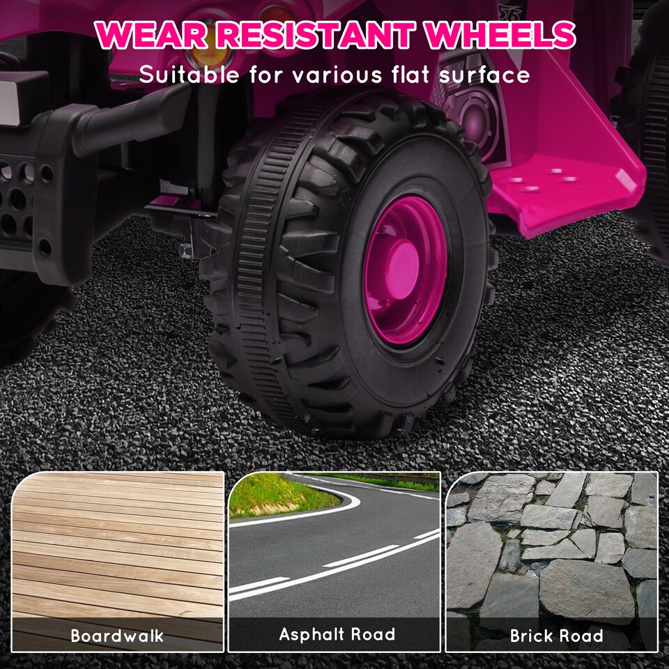 image 1 of AIYAPLAY 6V Kids Electric Quad Bike with Music, Forward Function, Pink