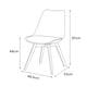 image 5 of 3-Piece Modern Dining Set - 80cm Square Table and 2 Tulip Chairs with Wooden Legs | White | White Marble & Yellow | 3
