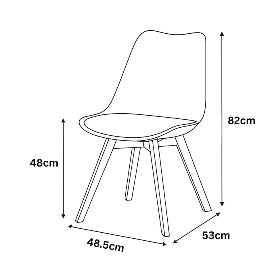 image 1 of 3-Piece Modern Dining Set - 80cm Square Table and 2 Tulip Chairs with Wooden Legs | White | White Marble & Yellow | 3