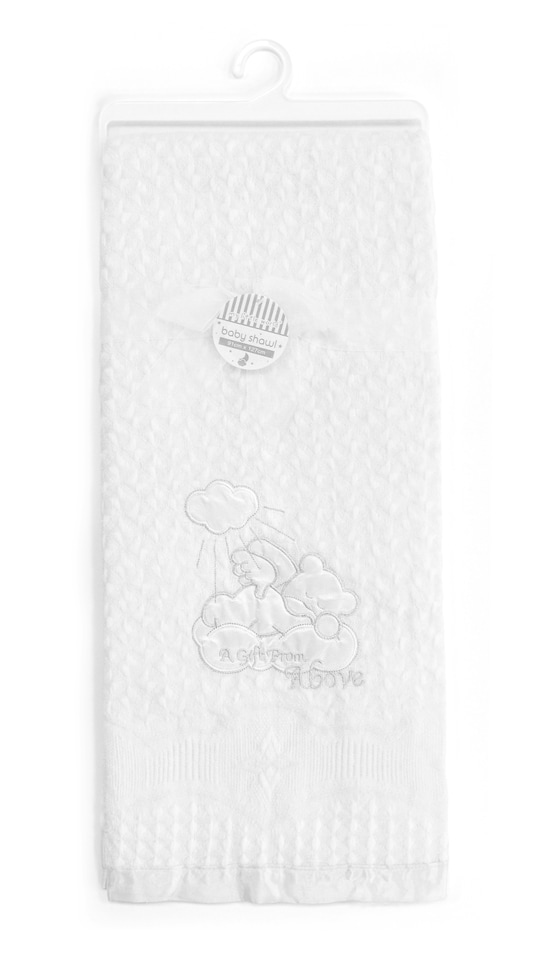image 1 of Teddy Gift From Above Baby Shawl - 91cm x 127cm | Pink
