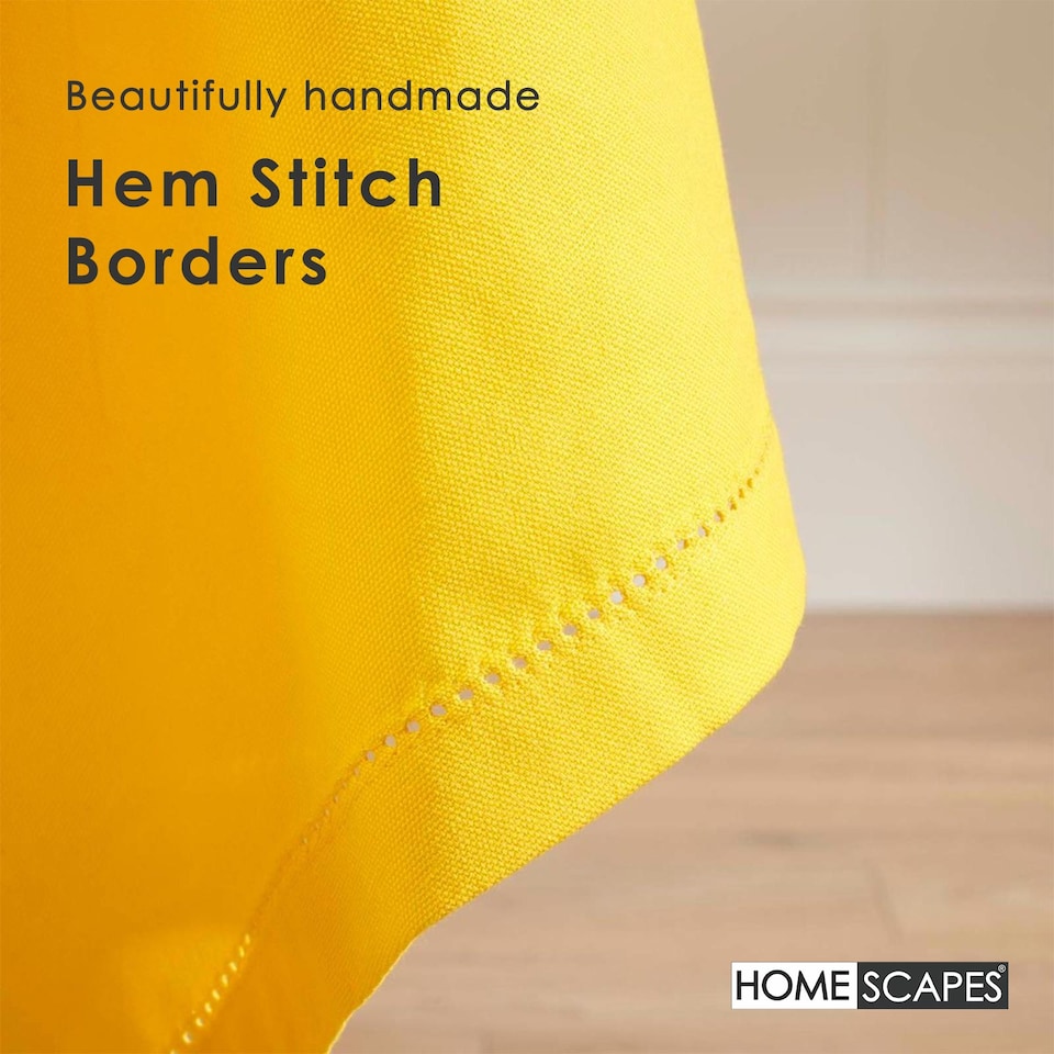 image 1 of Homescapes Yellow Tablecloth - 137 x 228 cm | Yellow | 137cm x 228cm (54" x 90")