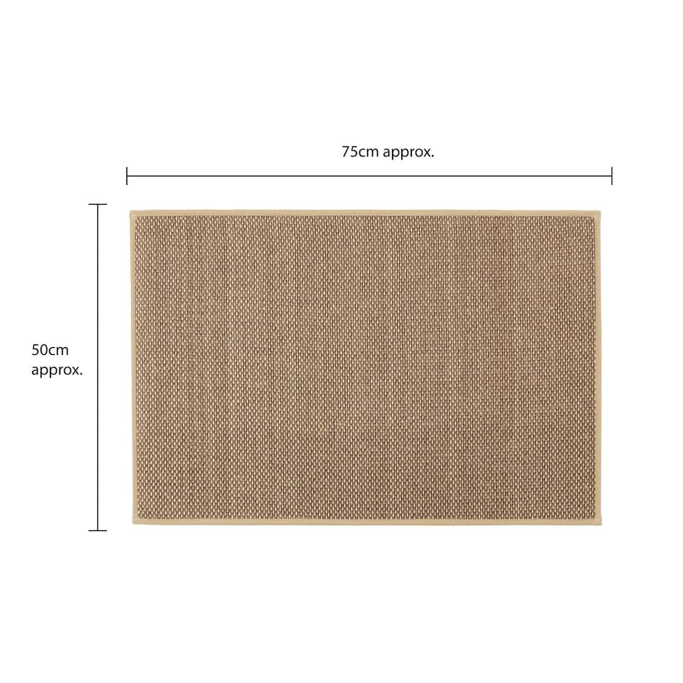 image 1 of JVL Antarra Machine Washable Entrance Doormat, 50 x 75cm - Beige
