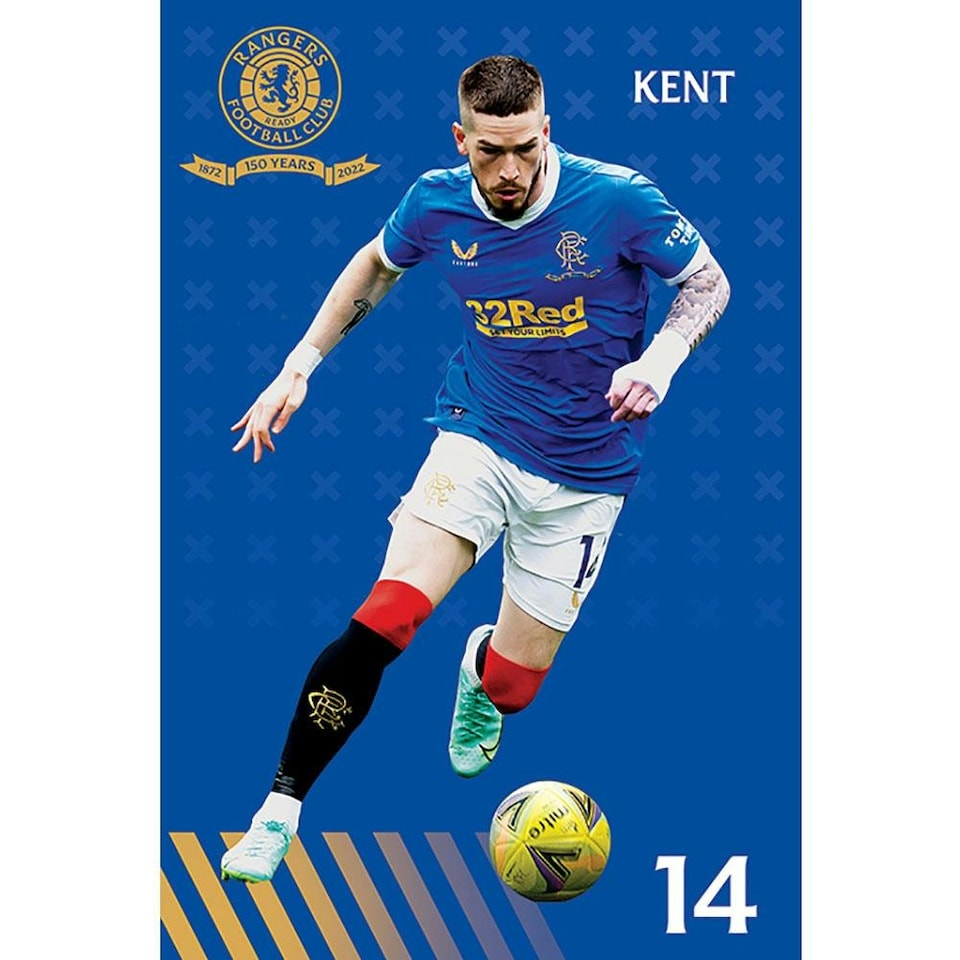 Rangers FC Ryan Kent Poster - Blue - 61cm x 91cm