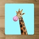image 2 of Concept giraffe with bubble gum on color background (Placemat & Coaster Set)
