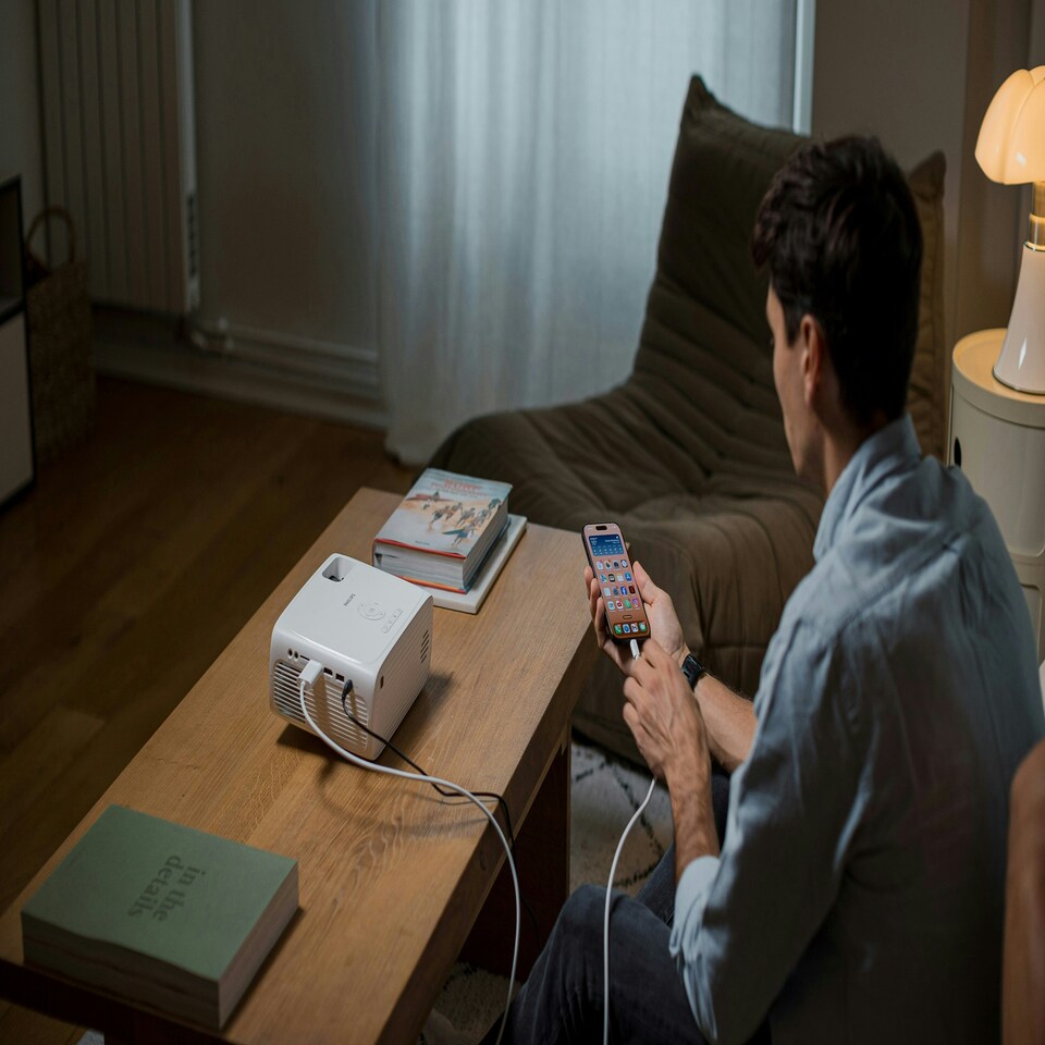 image 1 of Philips NeoPix Smart 200 Projector White- 80", LED, 1080p, Built-in media player