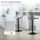 image 8 of HOMCOM Bar Stools Set of 2 Adjustable Swivel Bar Chairs with Backrest Green